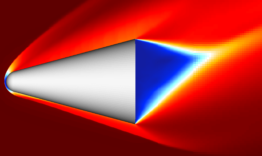 Cone at 20deg aoa - inviscid flow-field