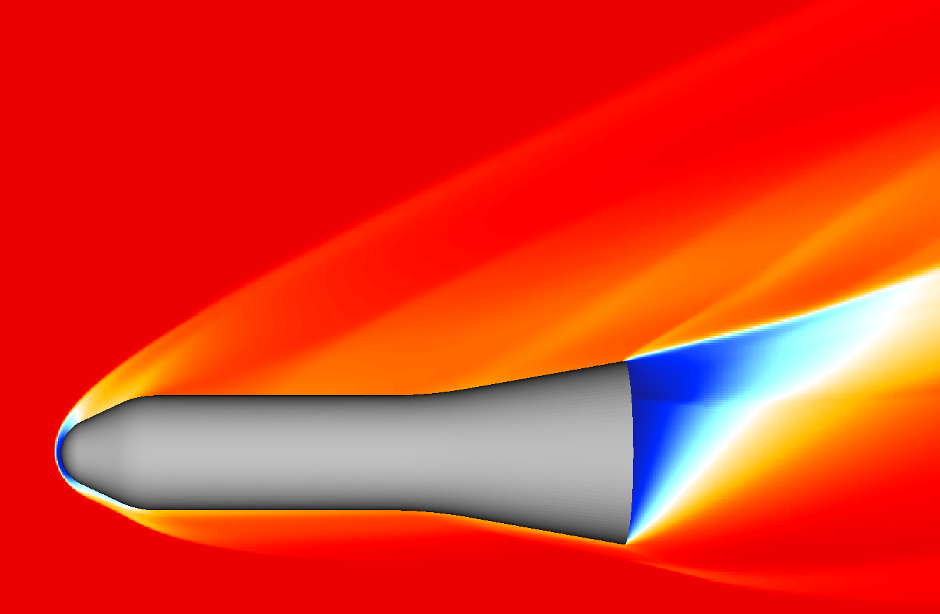 HB-2 at 15deg AoA - inviscid flow-field