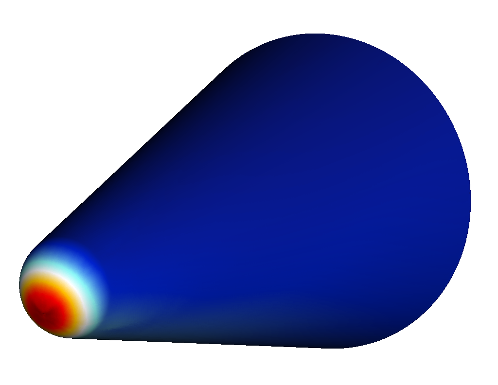 Cone at 20deg aoa - inviscid flow-field