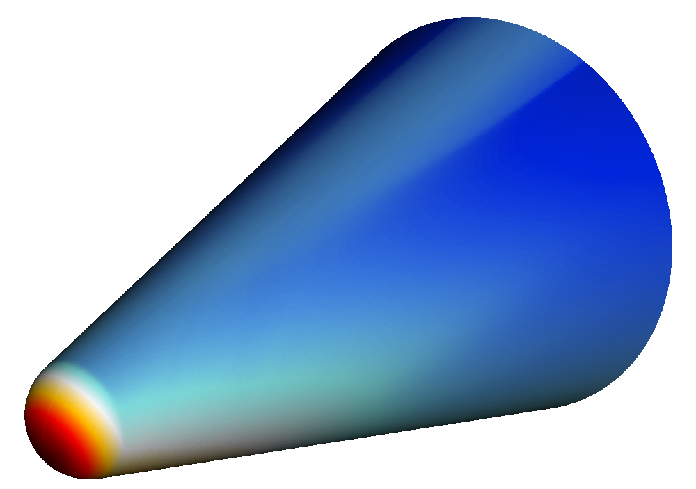 Cone at 20deg aoa - inviscid flow-field